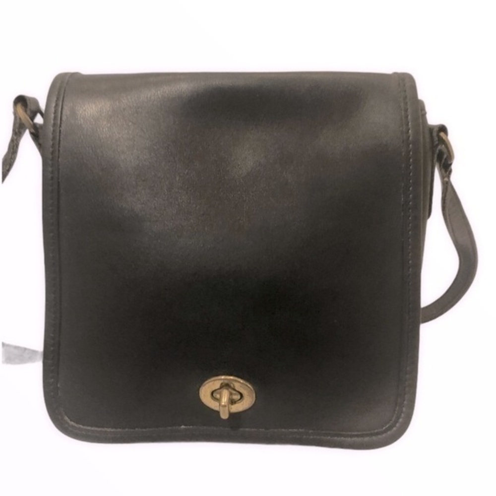 Coach vintage black leather companion bag 9076
